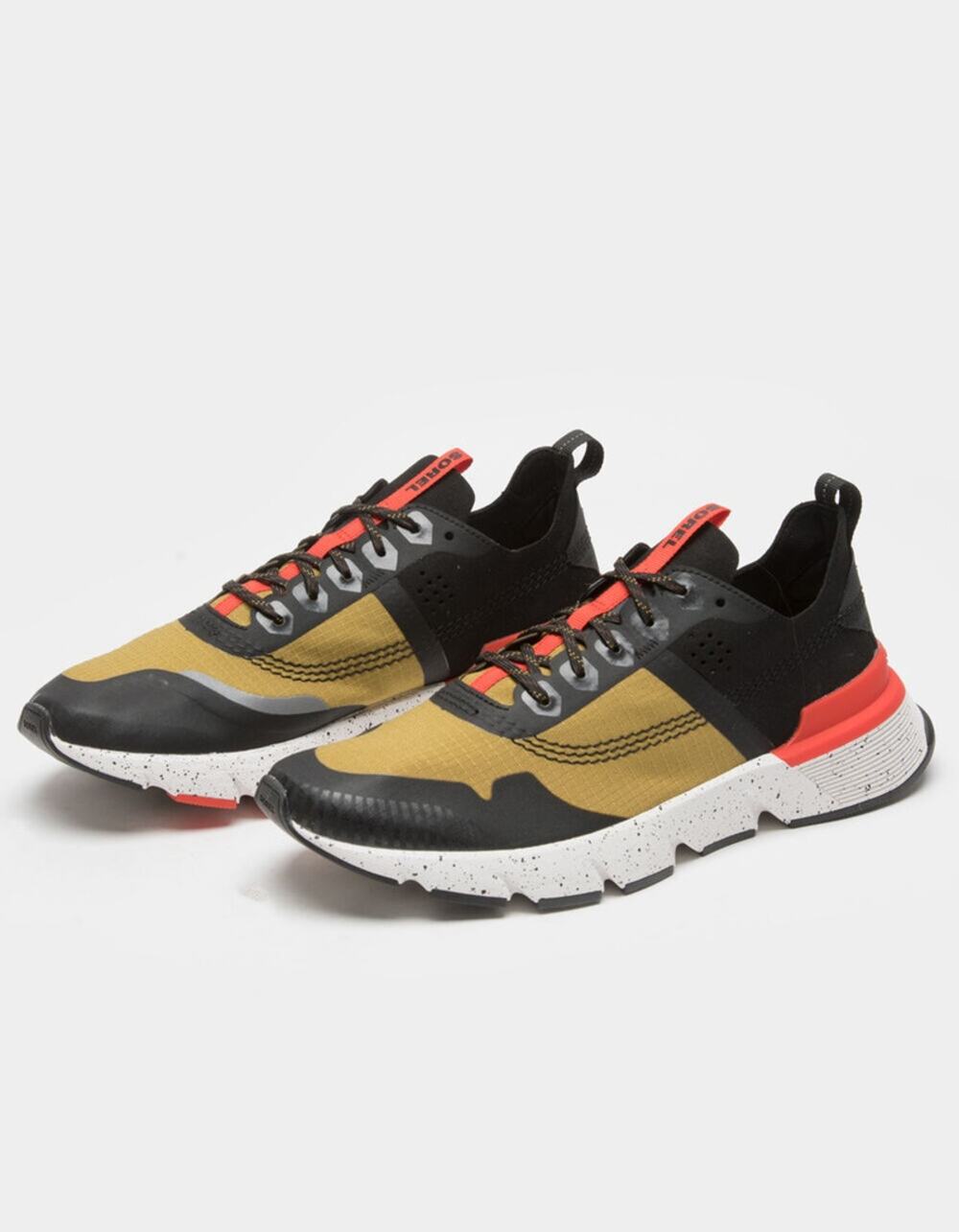 NEW Sorel Men Kinetic Rush Ripstop Athletic Running Sneakers Gold & Red sz 7